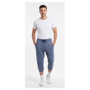 GAP fit men Brushed Blue tech jersey stretch cropped pants size L